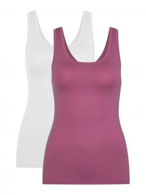 Women Calida Special Tank Top, 2-pack Underwear Red Violet | 537984-UGI