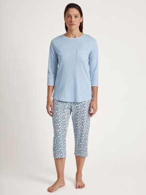 Women Calida Sweet Dreams 3/4 Pyjama Sleepwear Arctic Ice | 670849-IFM