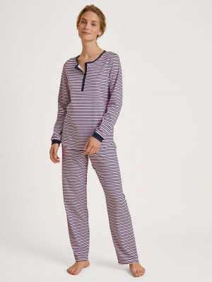 Women Calida Sweet Dreams Pyjama Sleepwear Dark Blue | 250814-HIJ