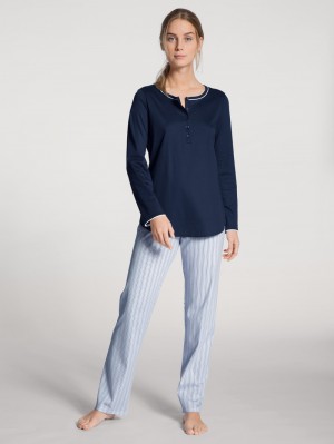 Women Calida Sweet Dreams Pyjama Sleepwear Peacoat Blue | 083214-HVD