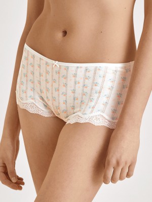 Women Calida Toujours Print Panty Underwear Star White Flowers | 539074-ZAJ