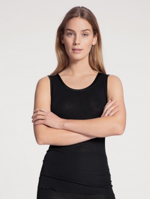 Women Calida True Confidence Tank Top Underwear Ws Schwarz | 609241-PRB