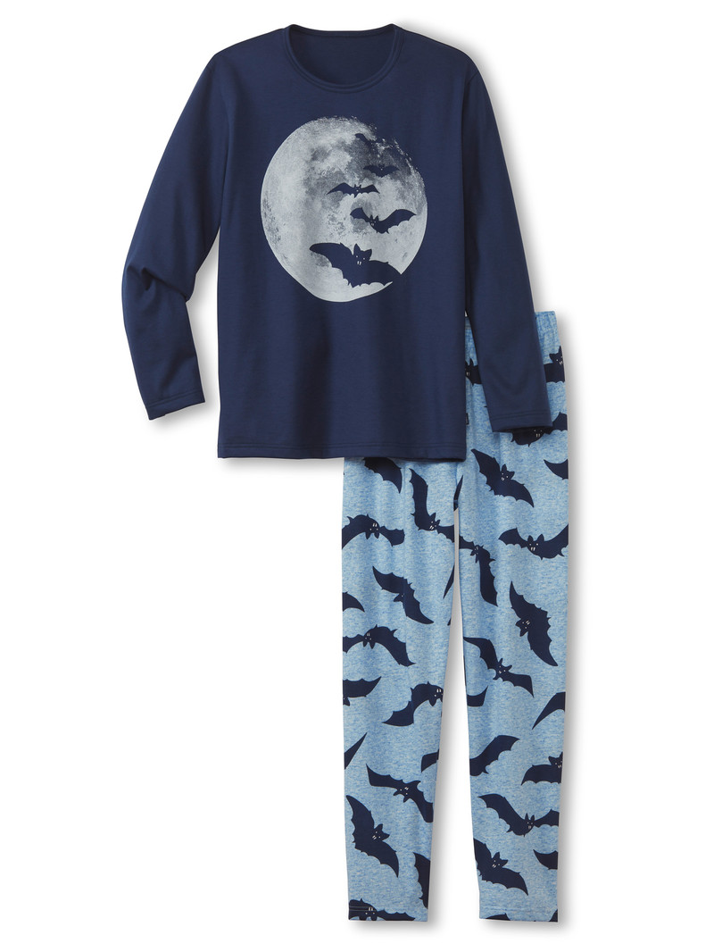 Kids\' Calida Boys Bat Pyjama Pyjama Peacoat Blue | 954061-ENL