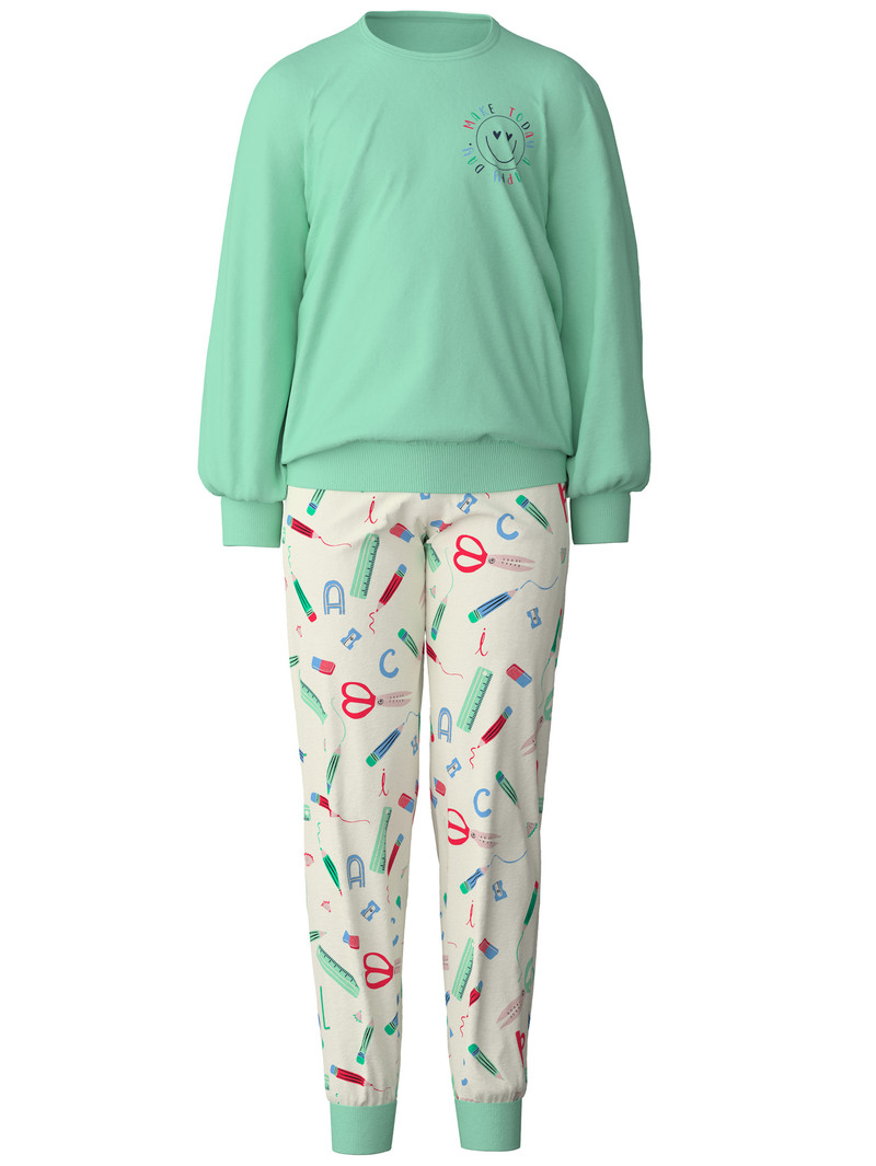 Kids' Calida Kids Abc Pyjama With Cuff Pyjama Yucca Green | 319248-DHT