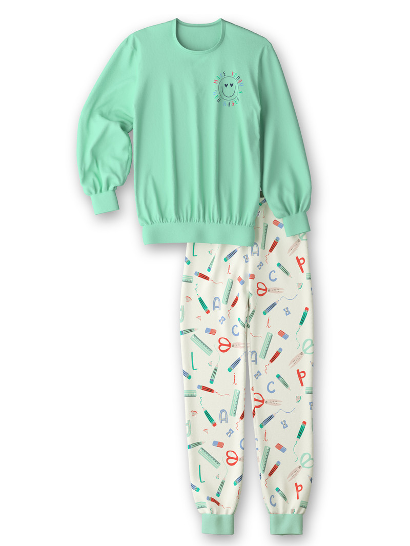 Kids\' Calida Kids Abc Pyjama With Cuff Pyjama Yucca Green | 319248-DHT