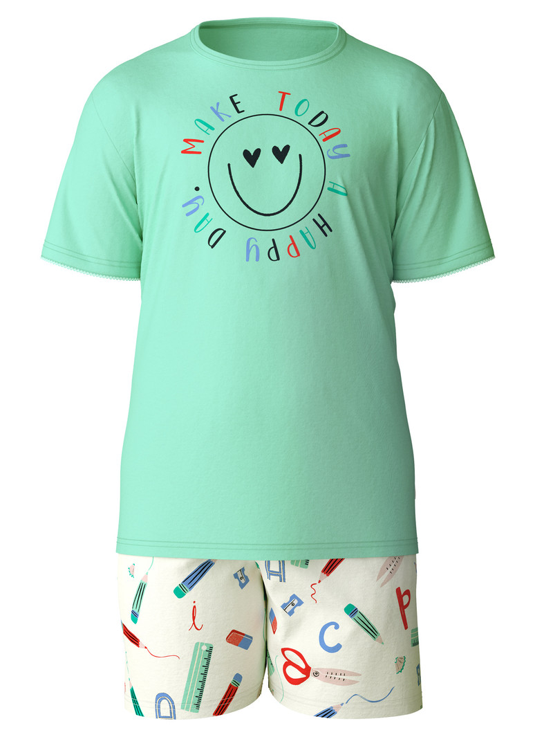 Kids' Calida Kids Abc Short Pyjama Pyjama Yucca Green | 931825-WHK