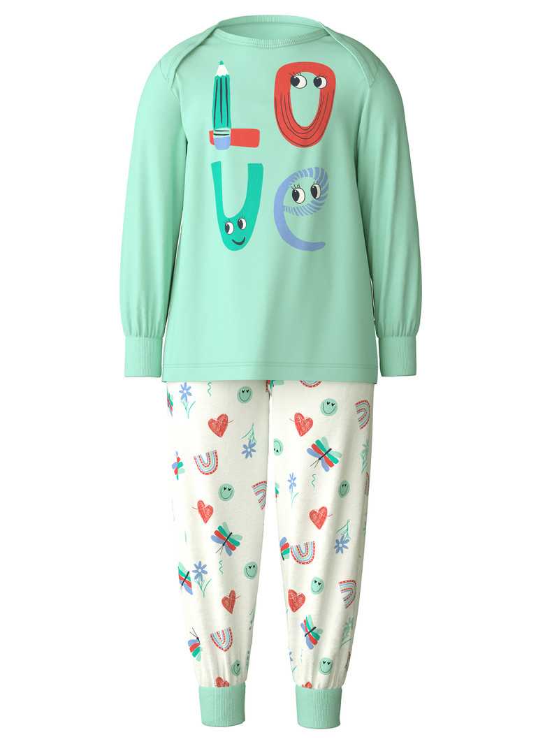 Kids' Calida Toddlers Doodle Pyjama With Cuff Pyjama Yucca Green | 854620-KNA