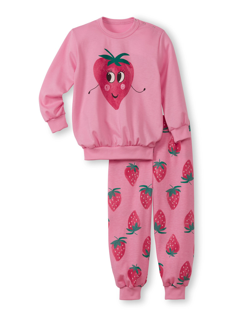 Kids\' Calida Toddlers Strawberry Pyjama With Cuff Pyjama Begonia Pink | 053427-DEM