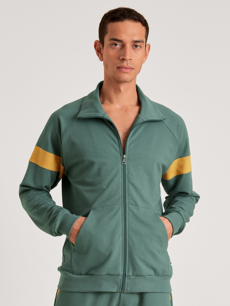 Men Calida 100% Nature Refresh Jacket, Cradle To Cradle Certified® Loungewear Dark Glen | 541296-RKA