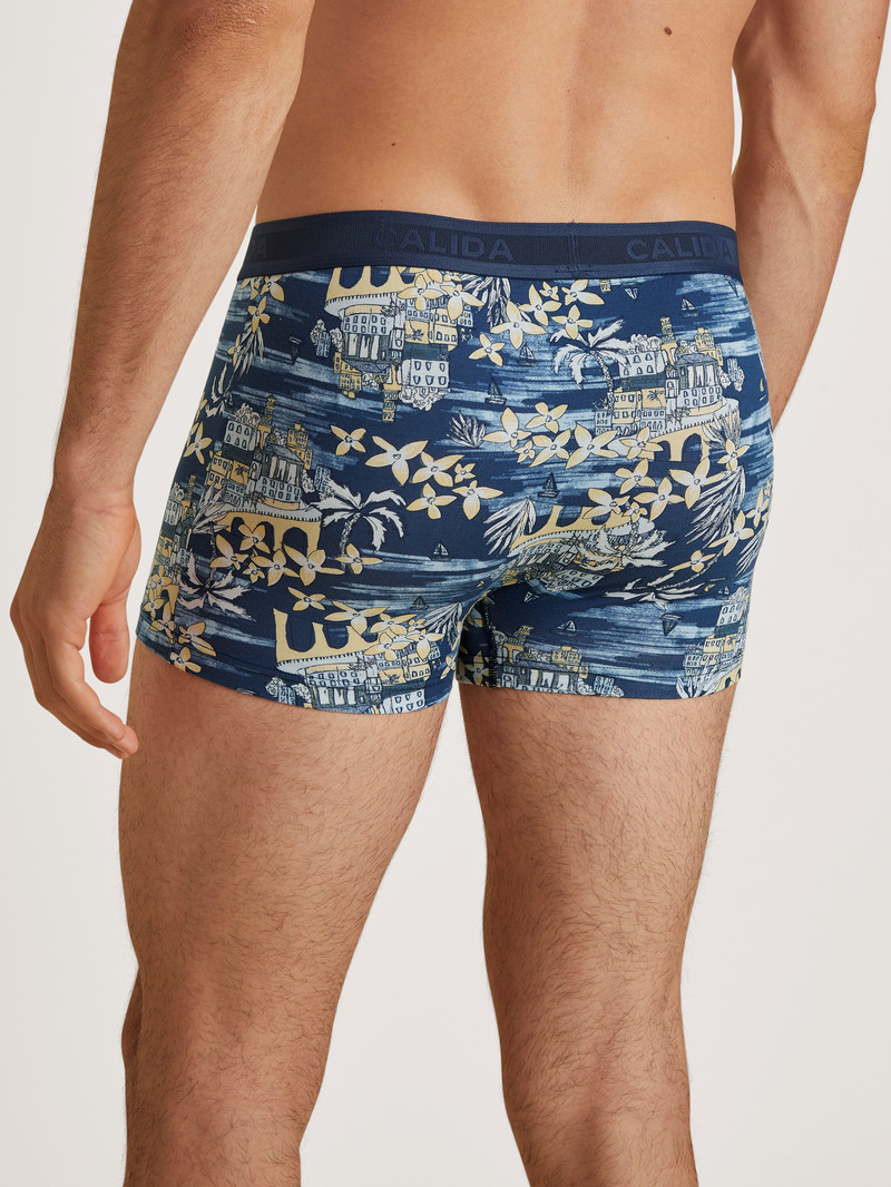 Men Calida Amalfi Journey Boxer Brief Underwear Insignia Blue | 097548-TUN