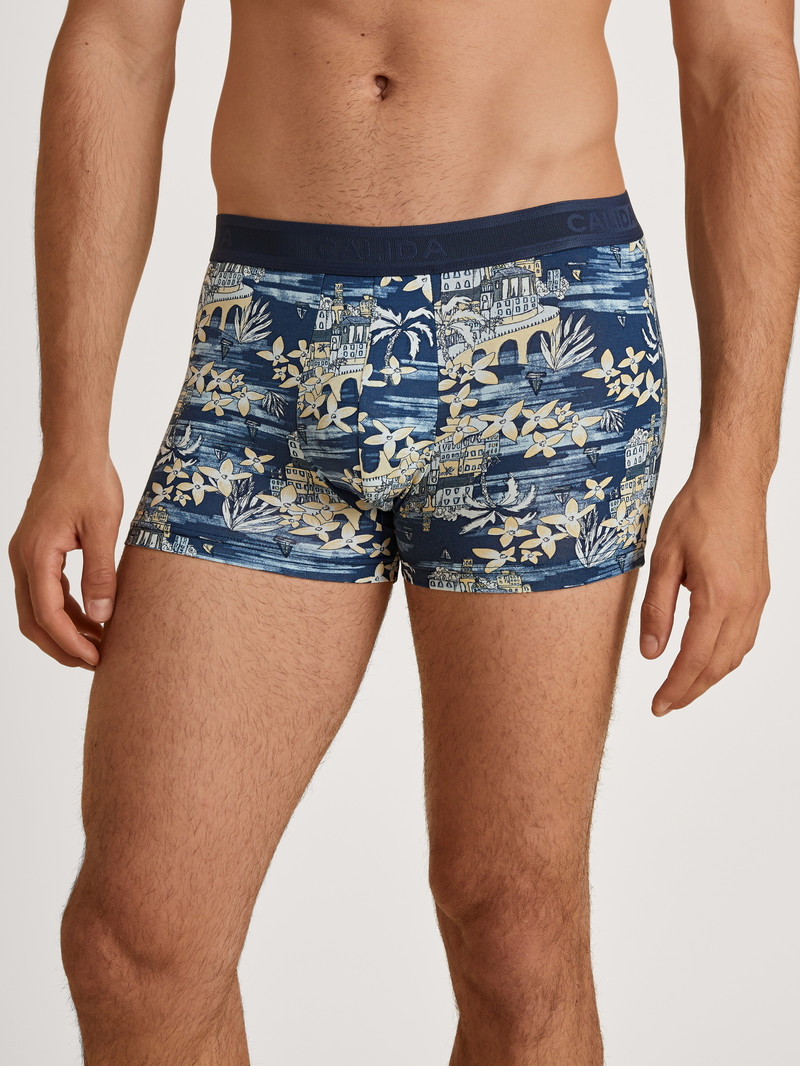 Men Calida Amalfi Journey Boxer Brief Underwear Insignia Blue | 097548-TUN