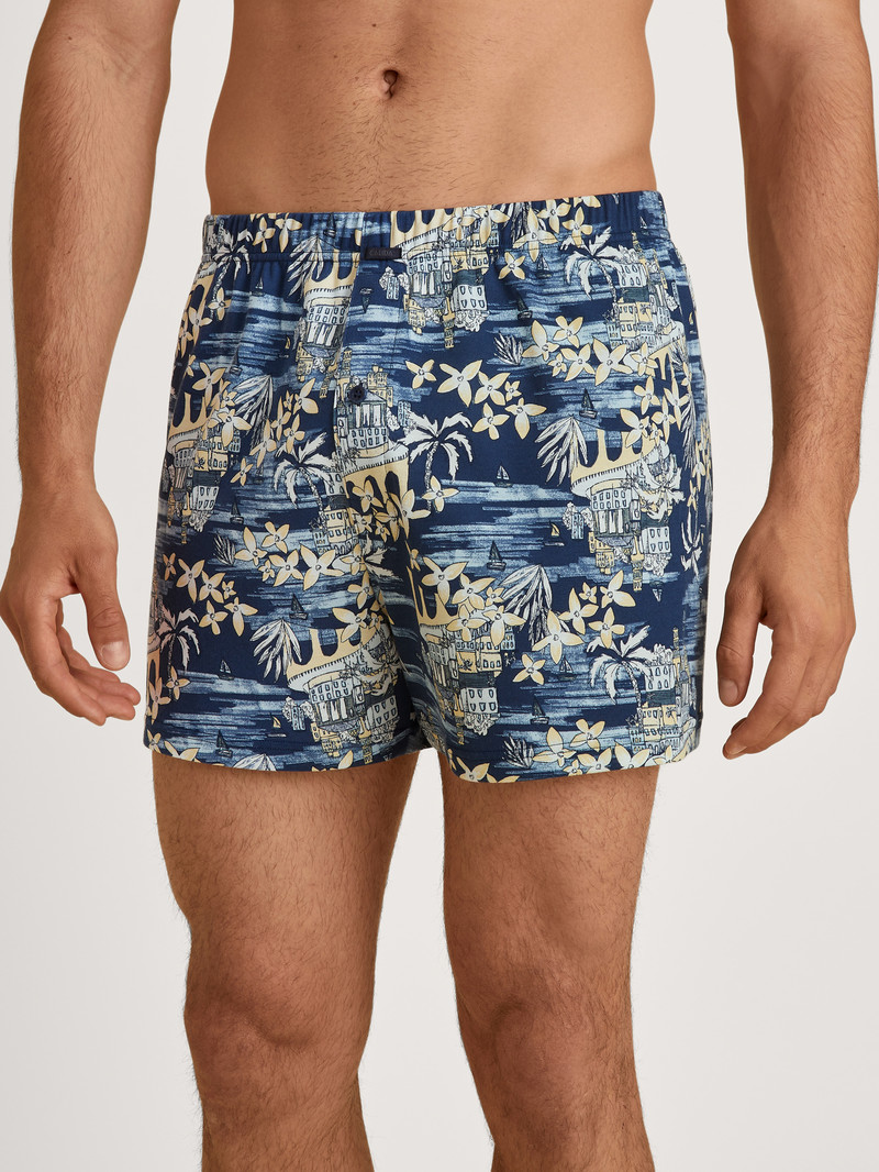 Men Calida Amalfi Journey Boxer Shorts Underwear Insignia Blue | 526819-SNQ