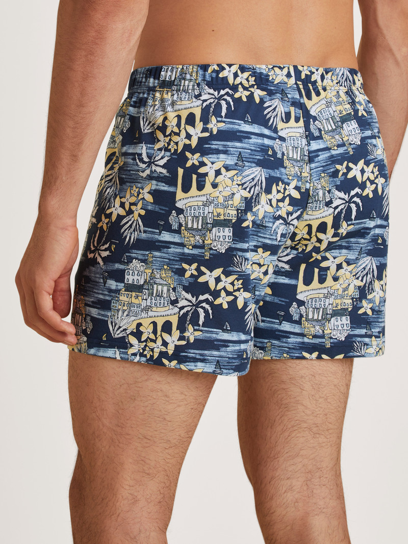 Men Calida Amalfi Journey Boxer Shorts Underwear Insignia Blue | 526819-SNQ