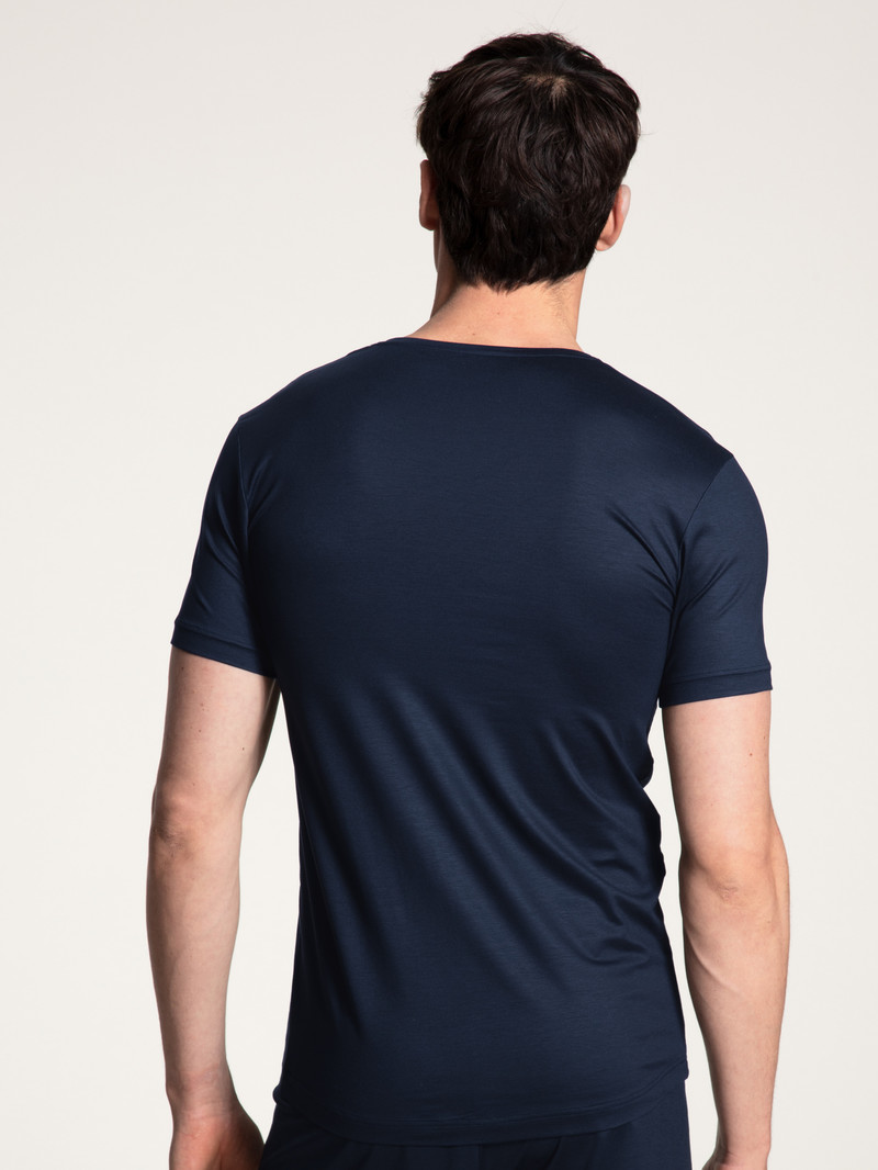 Men Calida Circular Day T-shirt, Cradle To Cradle Certified® Loungewear Saphir Blue | 136592-FND