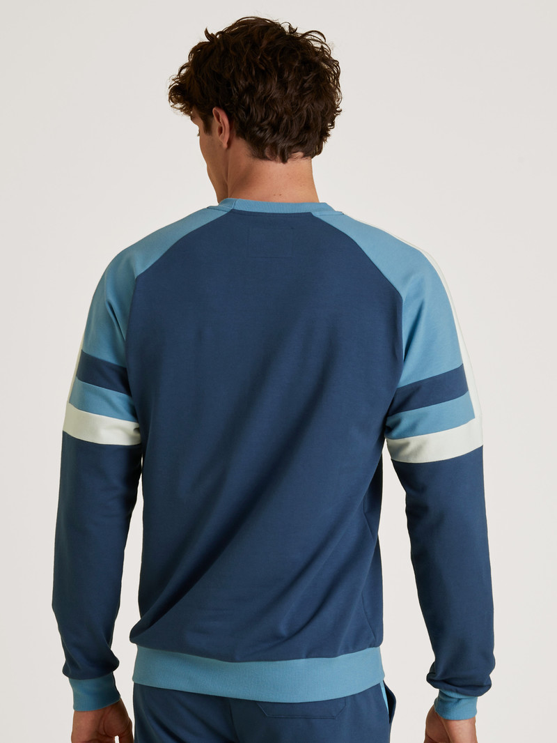 Men Calida Circular Refresh Pullover Loungewear Insignia Blue | 498106-RDP