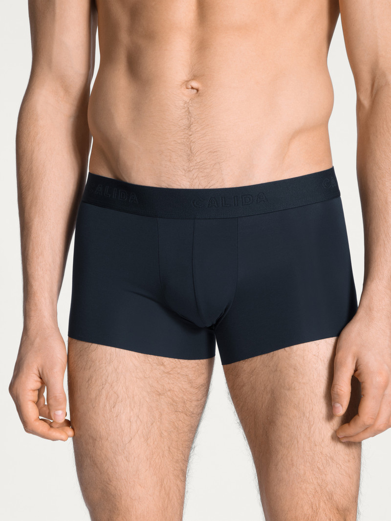 Men Calida Clean Line Boxer Brief With Elastic Waistband Underwear Dark Sapphire | 086352-QBF