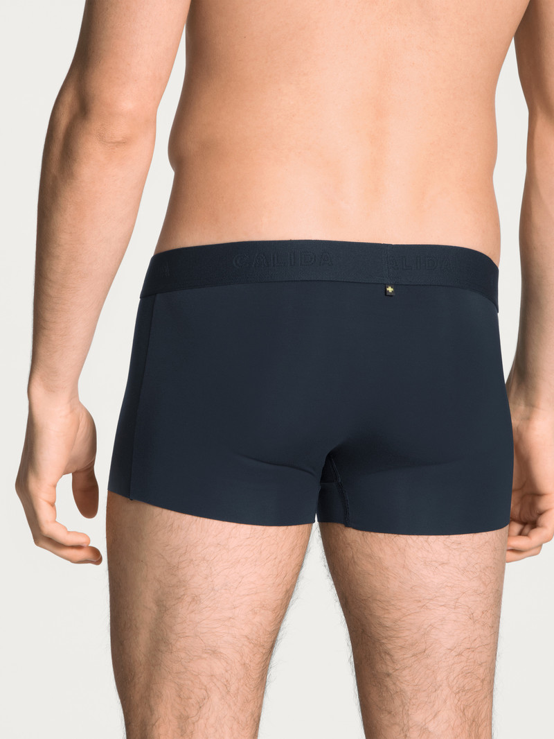 Men Calida Clean Line Boxer Brief With Elastic Waistband Underwear Dark Sapphire | 086352-QBF