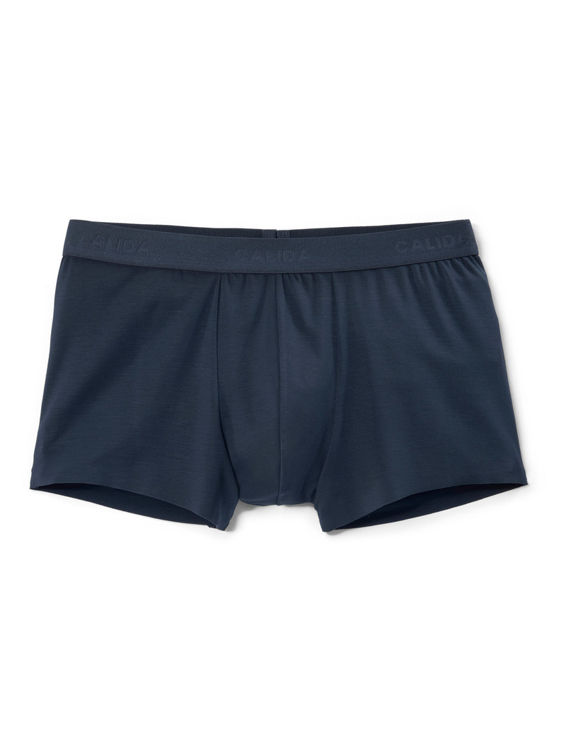 Men Calida Clean Line Boxer Brief With Elastic Waistband Underwear Dark Sapphire | 086352-QBF