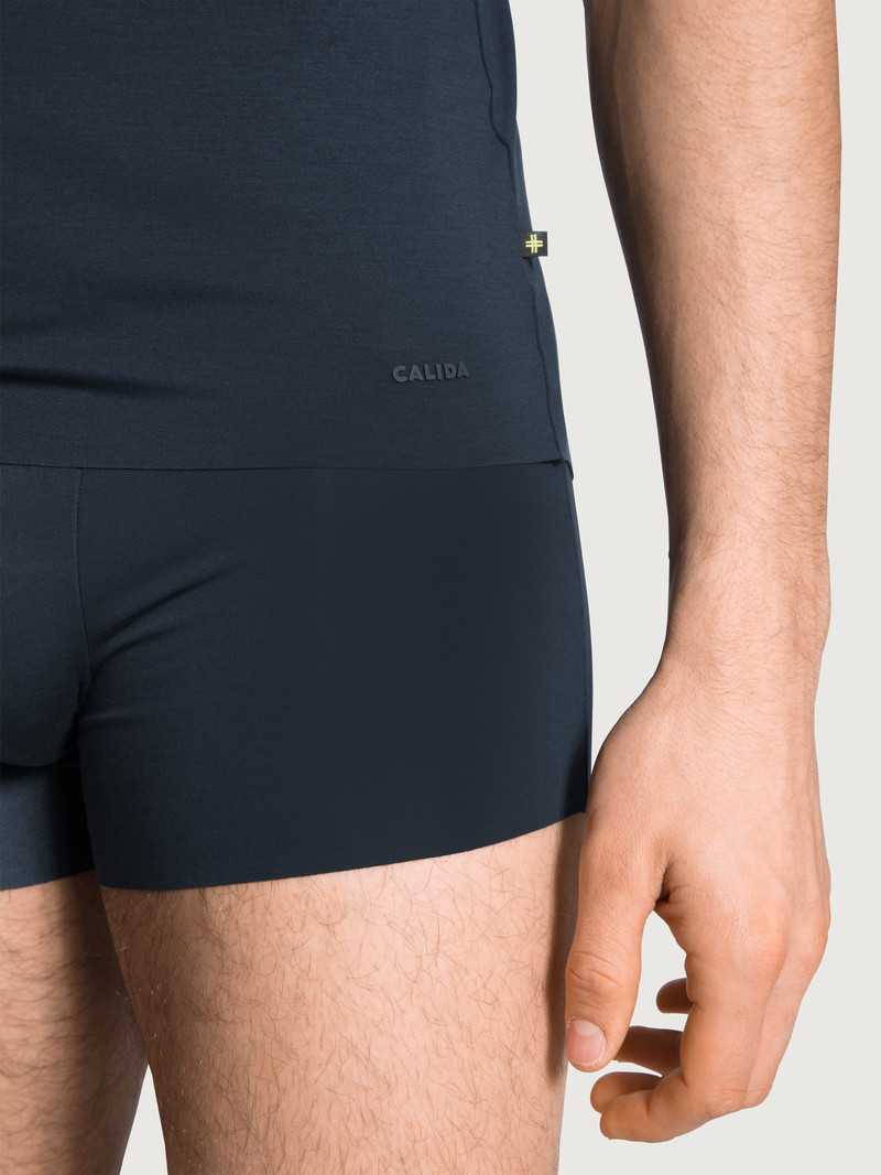 Men Calida Clean Line V-shirt Underwear Dark Sapphire | 821069-GUP