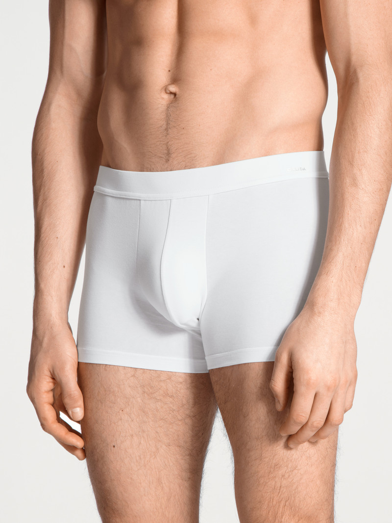 Men Calida Cotton Code Boxer Brief Underwear Weiss | 278409-EKA