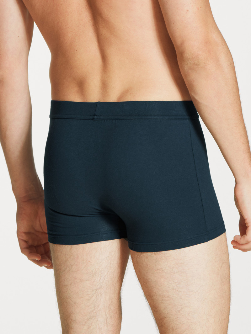 Men Calida Cotton Code Boxer Brief Underwear Dark Sapphire | 657341-XFJ