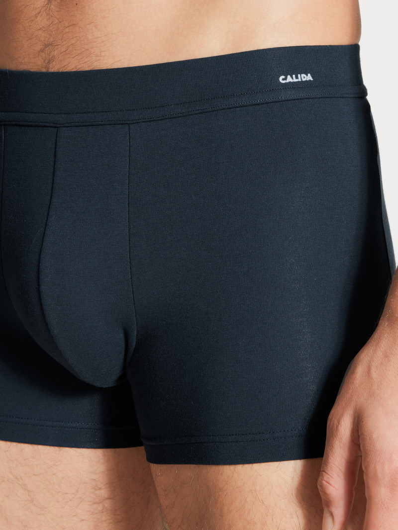 Men Calida Cotton Code Boxer Brief Underwear Dark Sapphire | 657341-XFJ