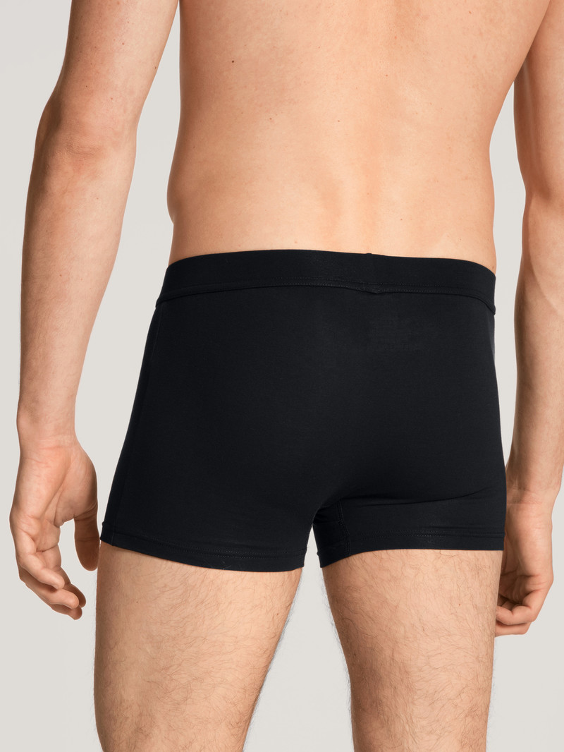 Men Calida Cotton Code Boxer Brief Underwear Schwarz | 372485-IMD