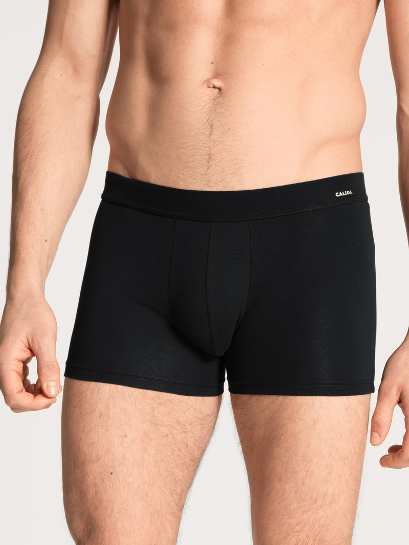 Men Calida Cotton Code Boxer Brief Underwear Schwarz | 372485-IMD