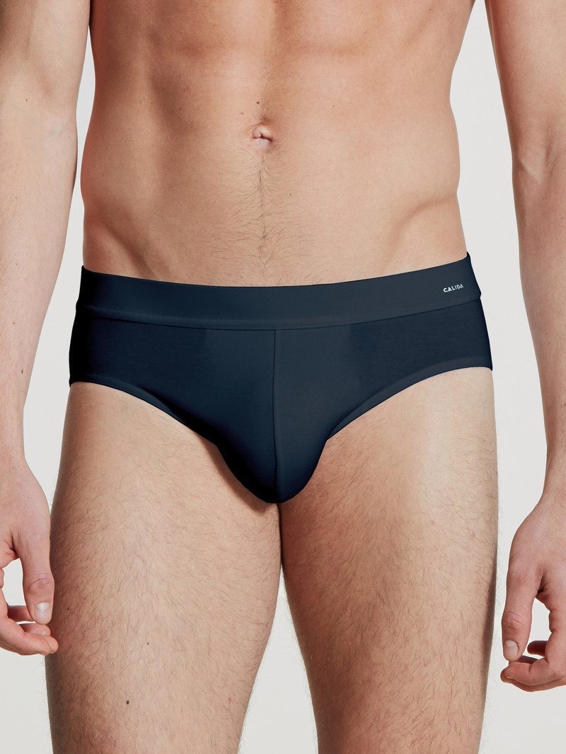 Men Calida Cotton Code Brief Underwear Dark Sapphire | 854160-IZD