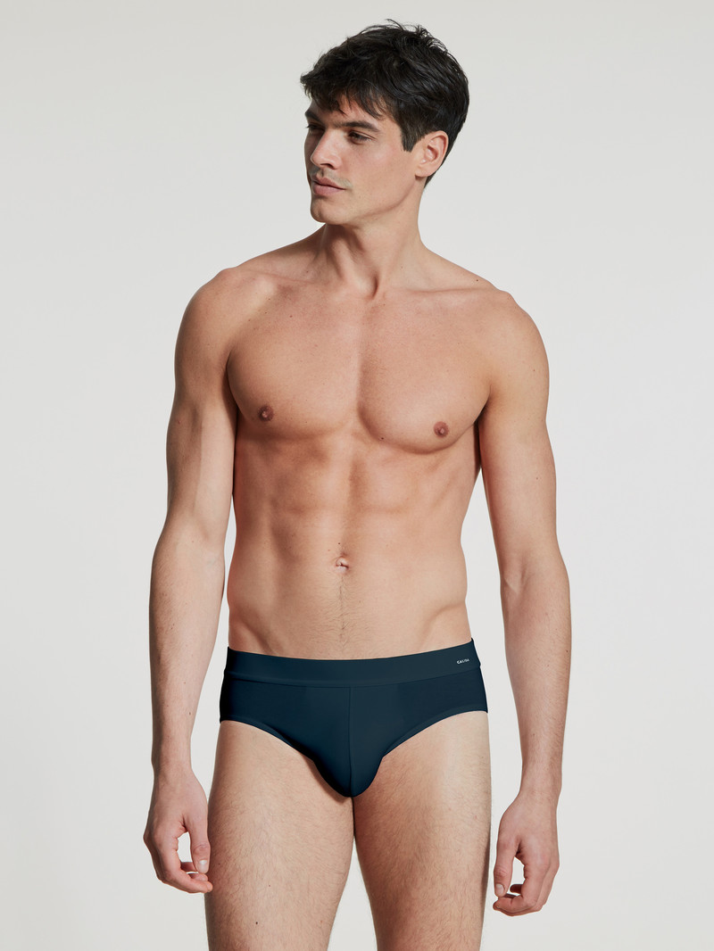 Men Calida Cotton Code Brief Underwear Dark Sapphire | 789623-RJS