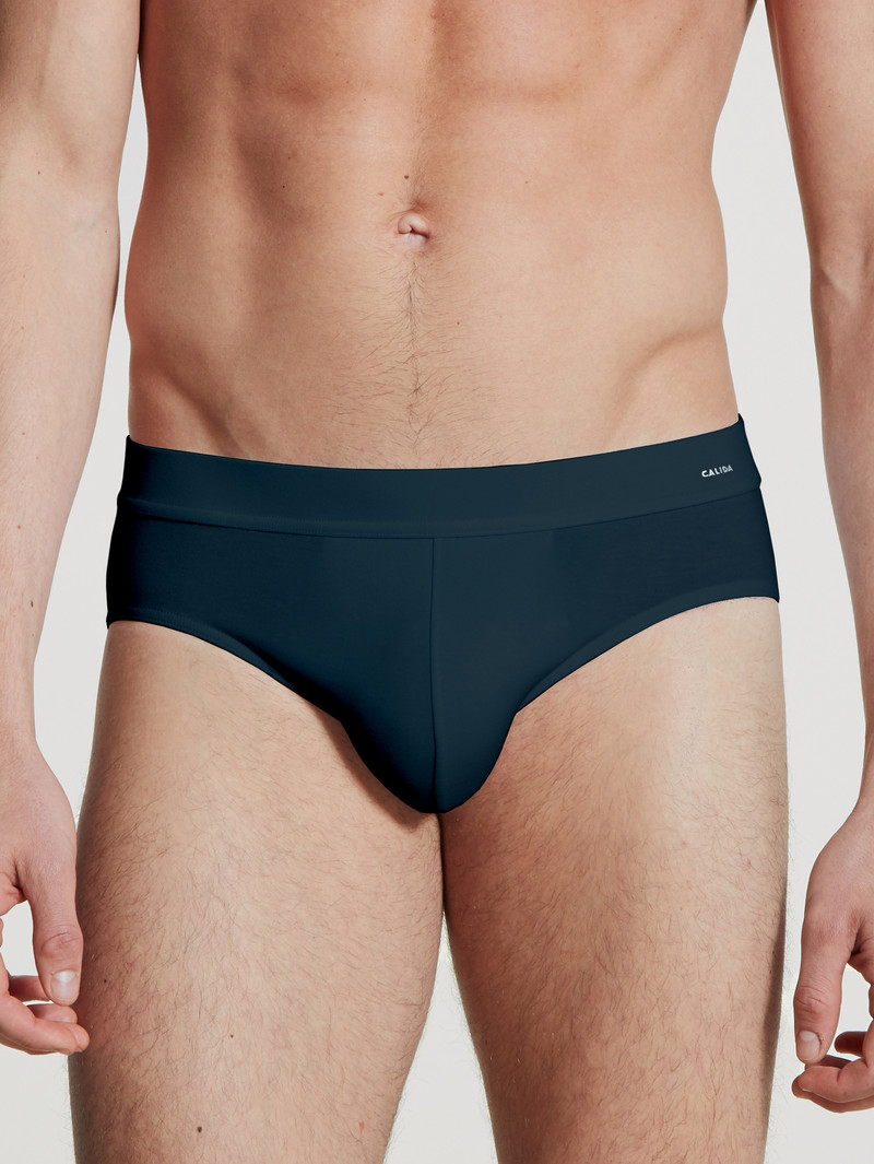 Men Calida Cotton Code Brief Underwear Dark Sapphire | 789623-RJS