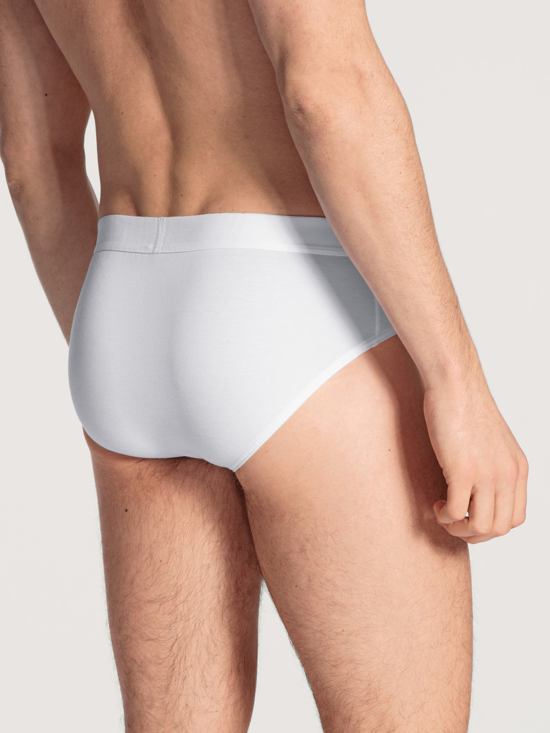 Men Calida Cotton Code Brief Underwear Weiss | 136804-WOF