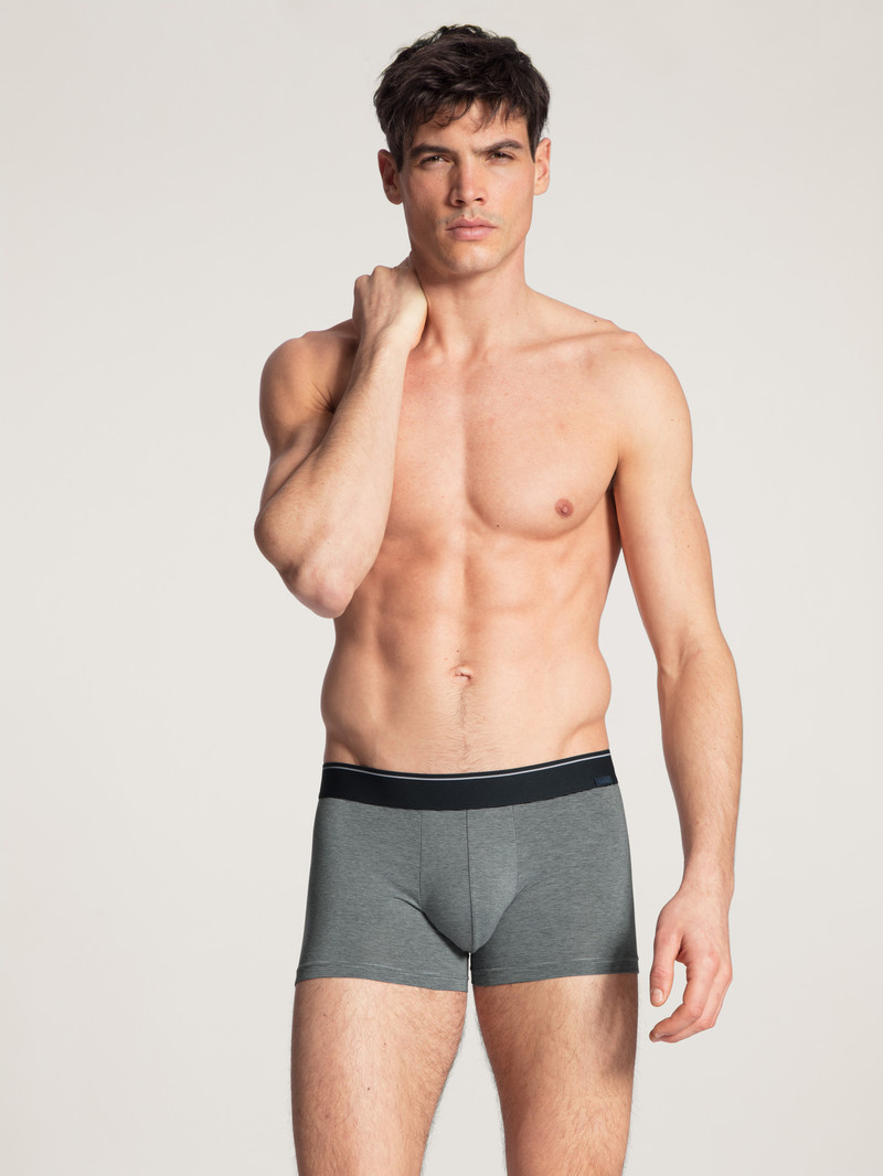 Men Calida Cotton Stretch Boxer Brief Underwear Fog | 697354-DBL