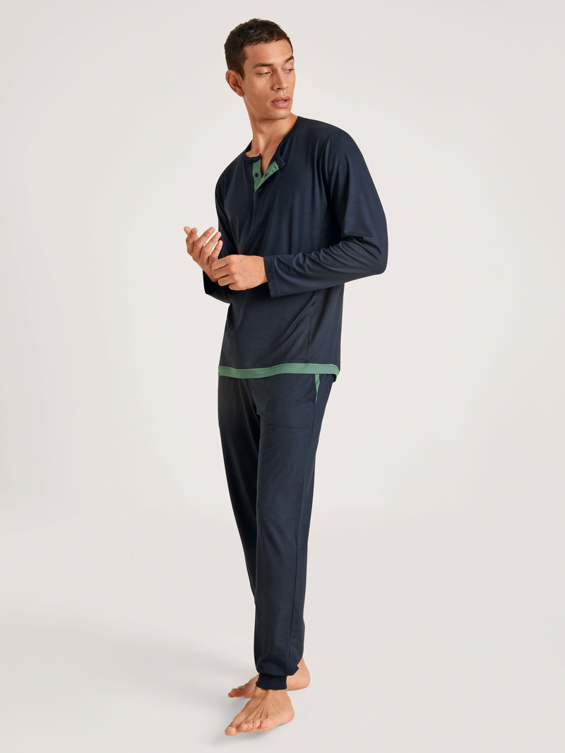 Men Calida Dsw Balancing Pants Sleepwear Dark Sapphire | 369801-IJA