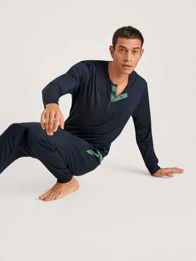 Men Calida Dsw Balancing Pants Sleepwear Dark Sapphire | 369801-IJA