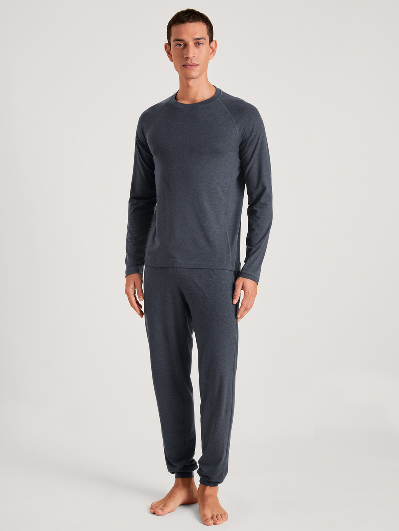 Men Calida Dsw Warming Shirt Long-sleeve Sleepwear Anthrazit | 594186-TBZ