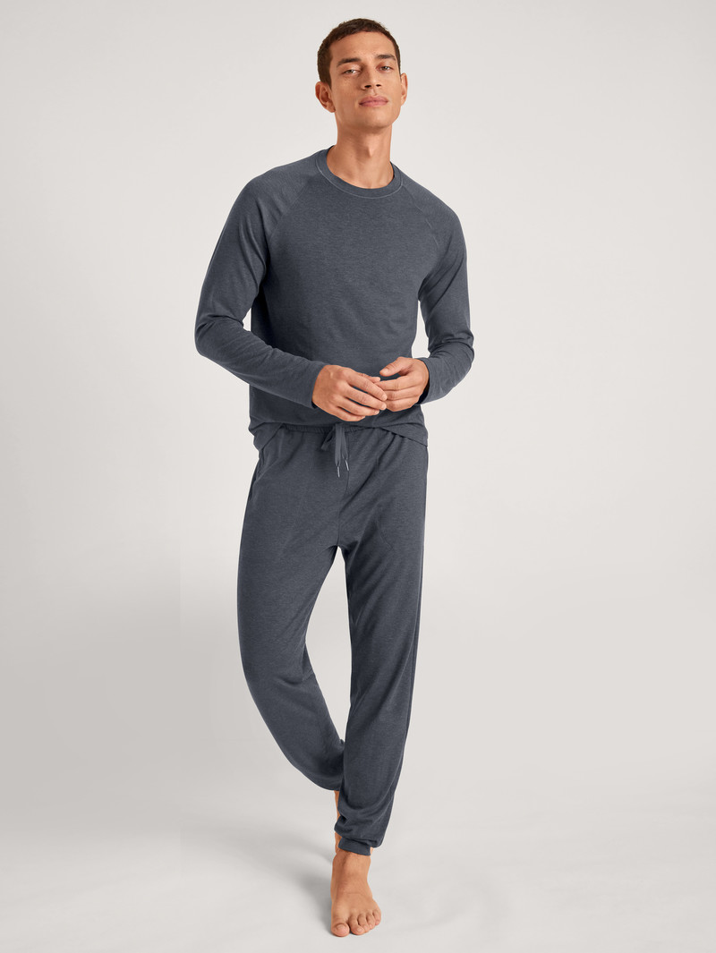 Men Calida Dsw Warming Shirt Long-sleeve Sleepwear Anthrazit | 594186-TBZ