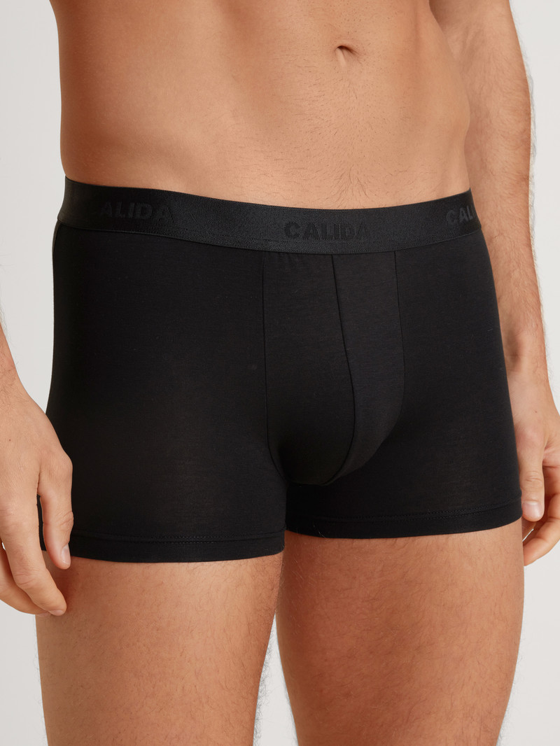 Men Calida Evolution Boxer Brief Underwear Schwarz | 064359-PGB