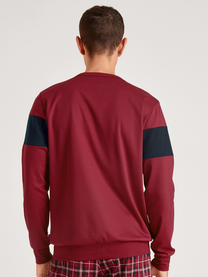 Men Calida Family & Friends Sweatshirt Loungewear Rio Red | 520194-DTA