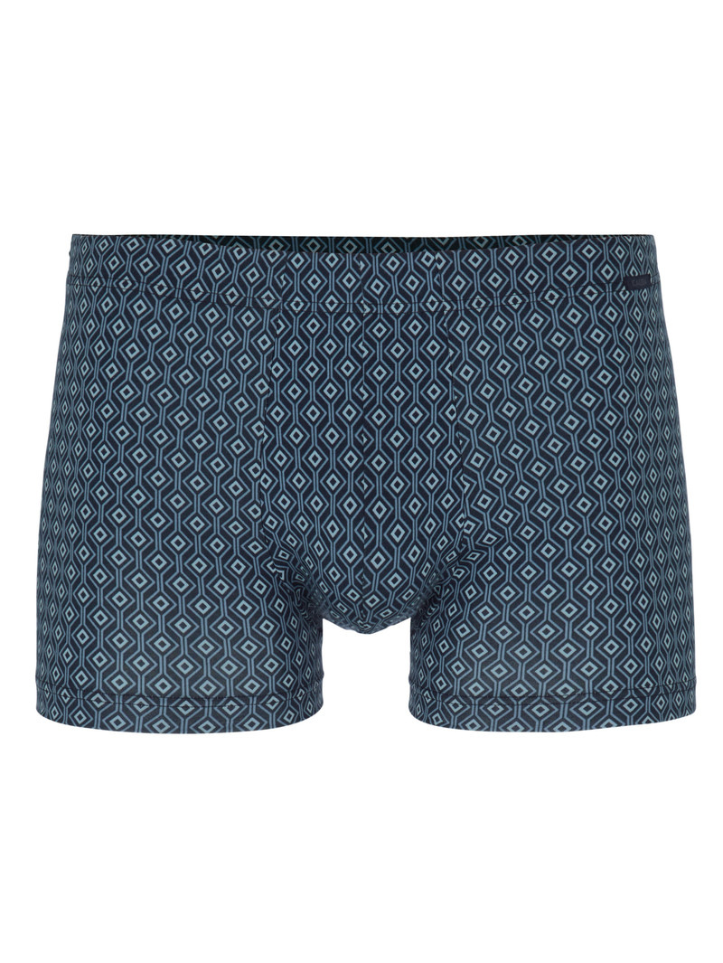 Men Calida Grafic Cotton Boxer Brief Underwear Dark Sapphire | 275461-ETL