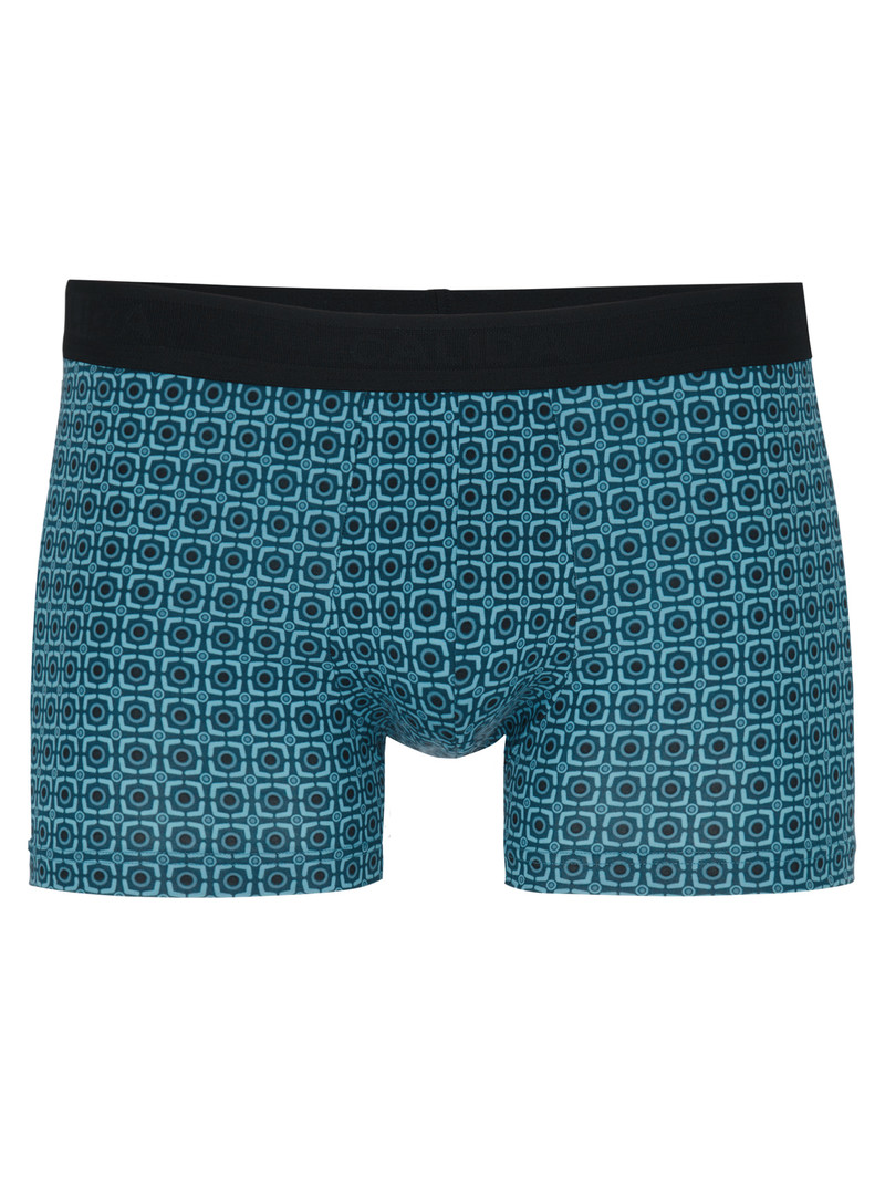 Men Calida Grafic Cotton Boxer Brief Underwear Storm Blue | 846105-BIS