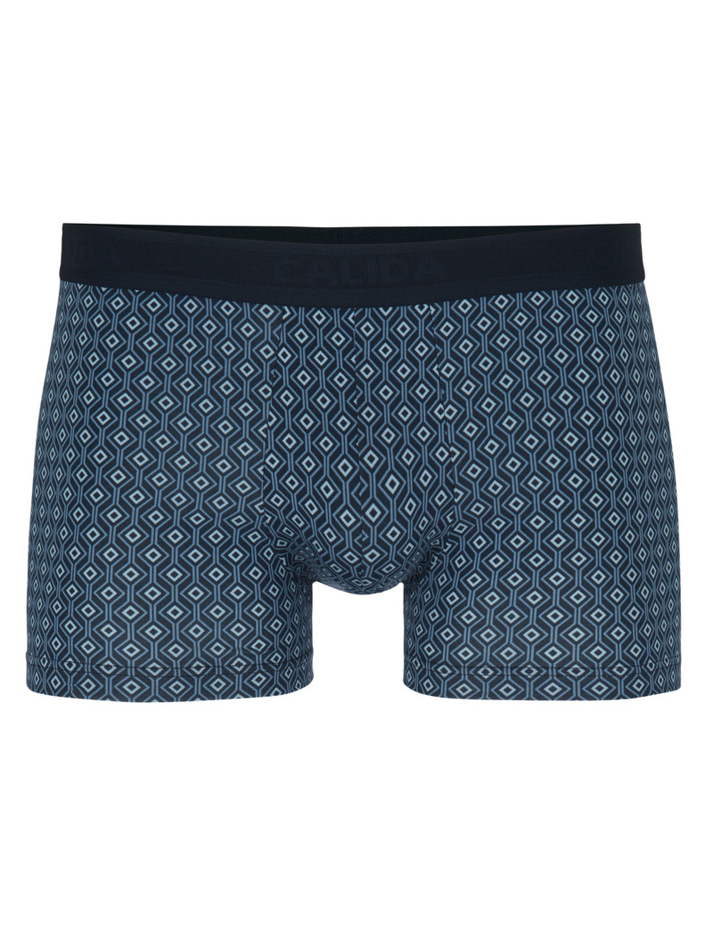 Men Calida Grafic Cotton Boxer Brief Underwear Dark Sapphire | 180269-YBS