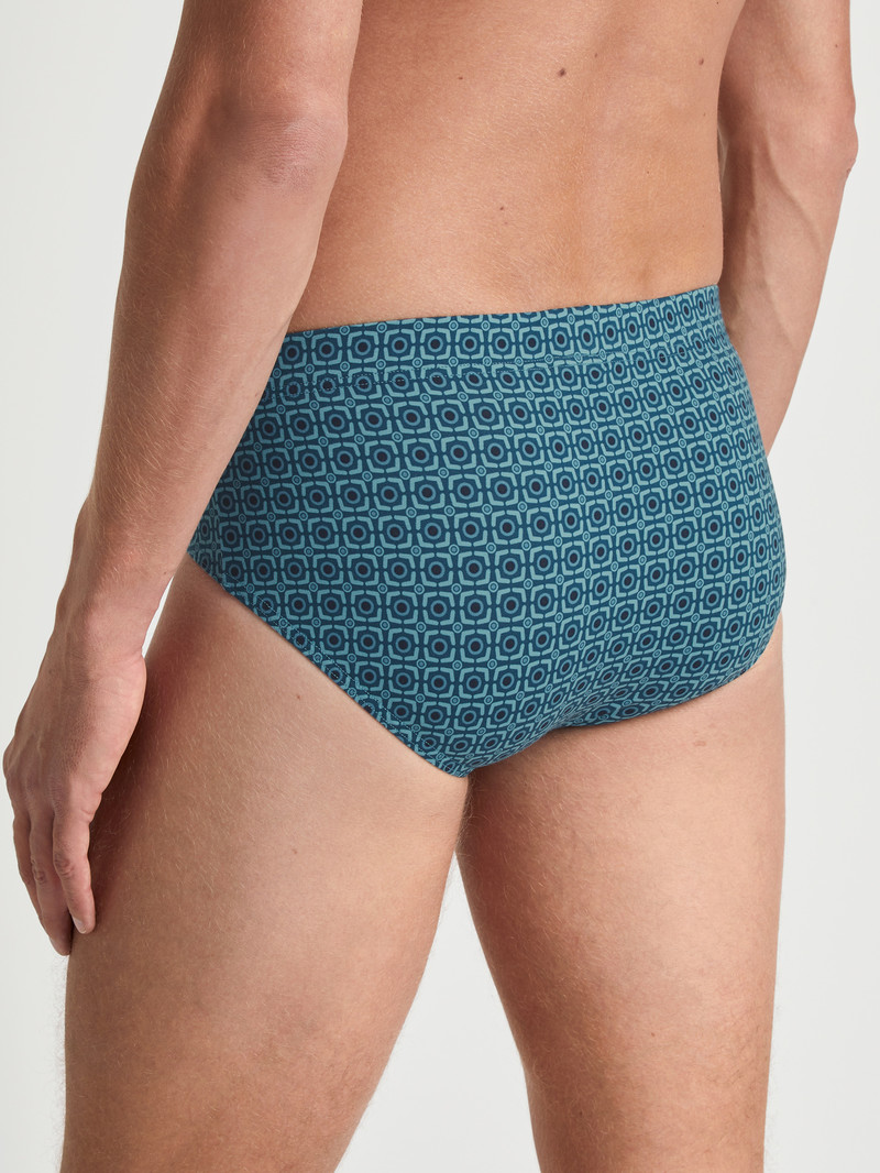 Men Calida Grafic Cotton Brief Underwear Storm Blue | 470139-NFB