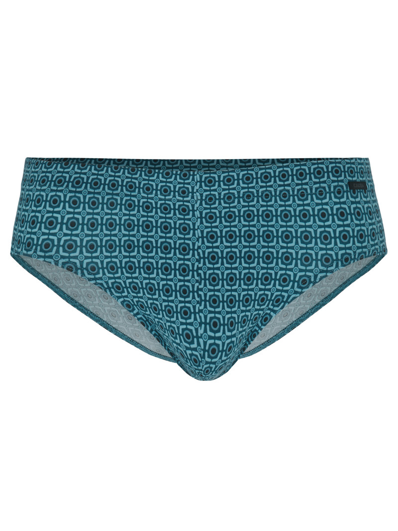 Men Calida Grafic Cotton Brief Underwear Storm Blue | 470139-NFB