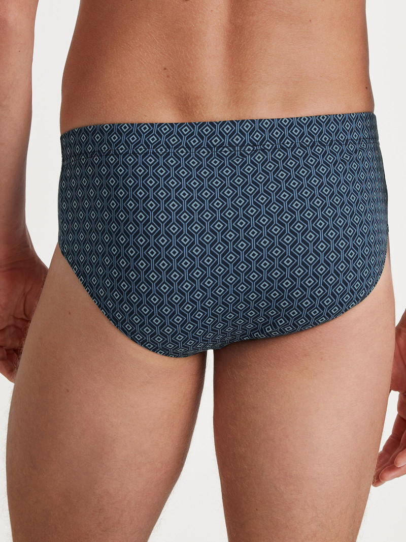 Men Calida Grafic Cotton Brief Underwear Dark Sapphire | 209471-QKS