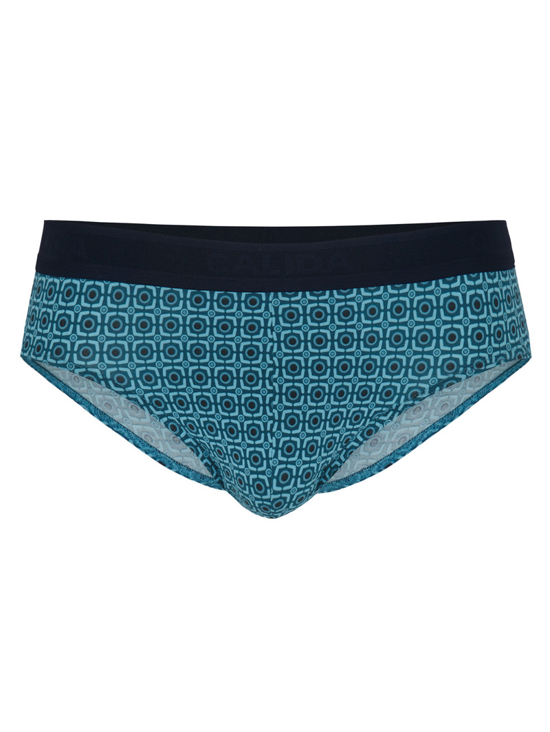 Men Calida Grafic Cotton Brief Underwear Storm Blue | 786319-CIV