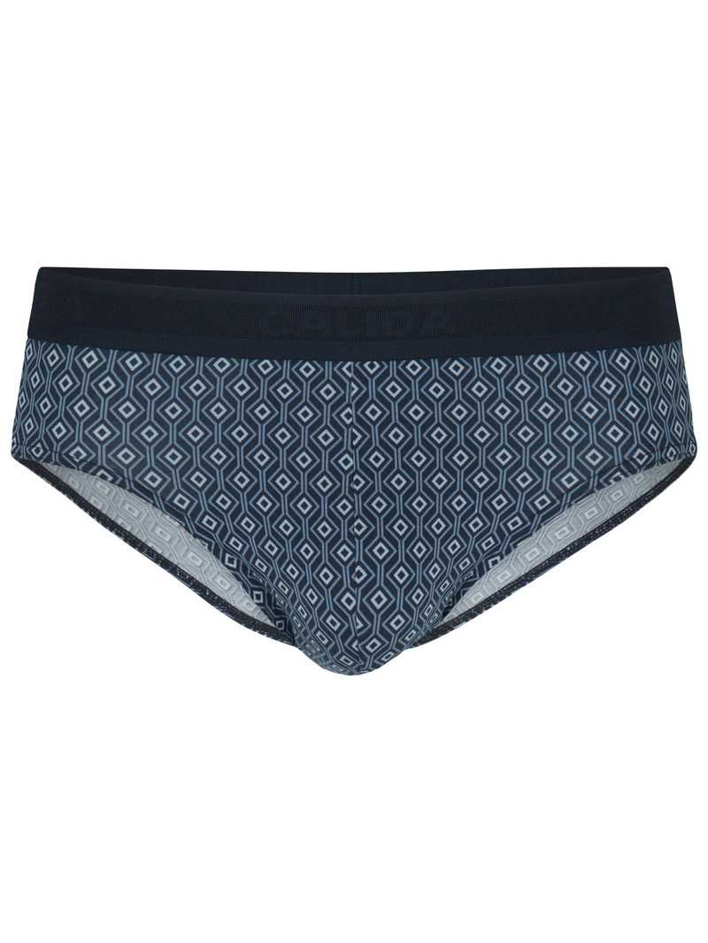 Men Calida Grafic Cotton Brief Underwear Dark Sapphire | 597608-ERD