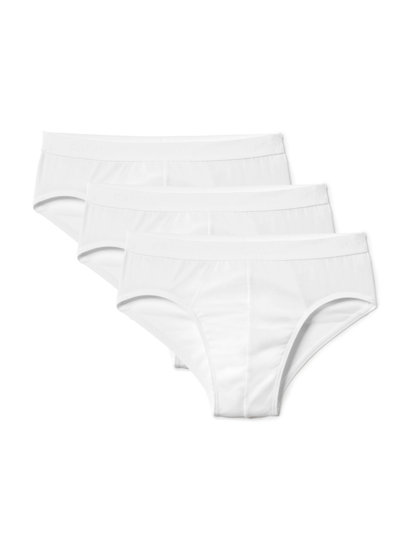 Men Calida Natural Benefit Brief, Value Pack Underwear Weiss | 738964-HQT