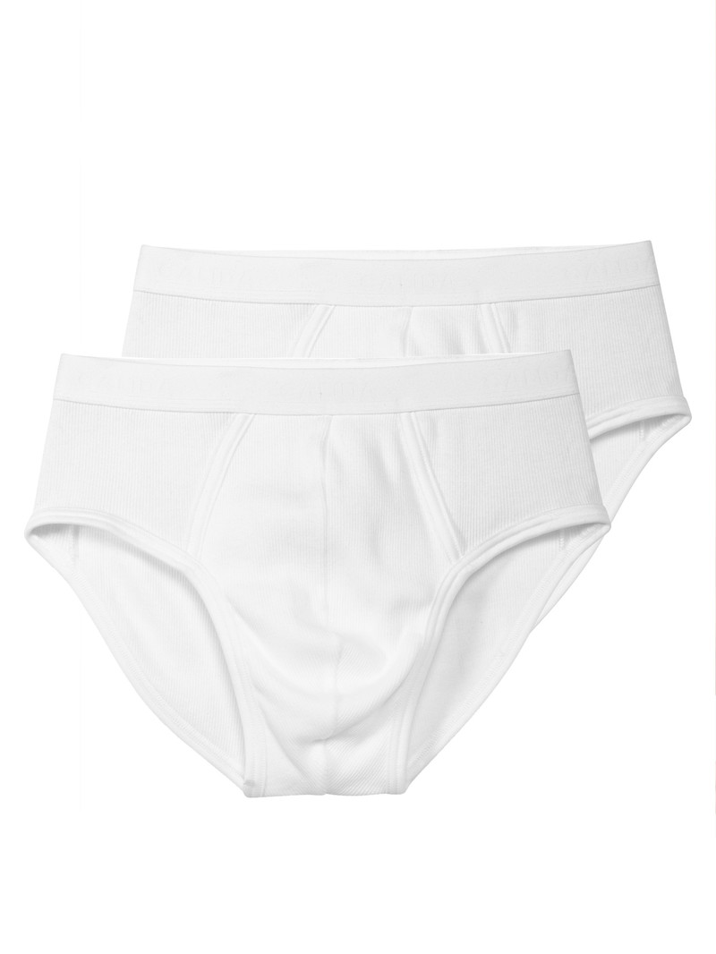 Men Calida Natural Benefit Briefs In A Double Pack Underwear Weiss | 385409-INO