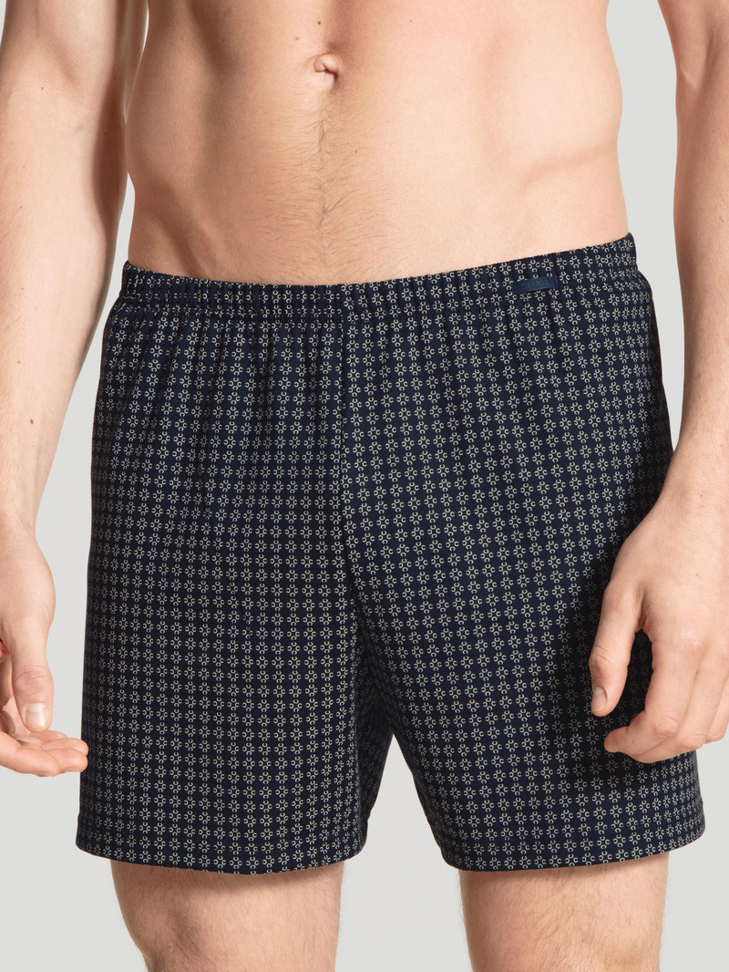 Men Calida Prints Benefit Boxershorts, Two Pack Underwear Fog | 148260-BRL